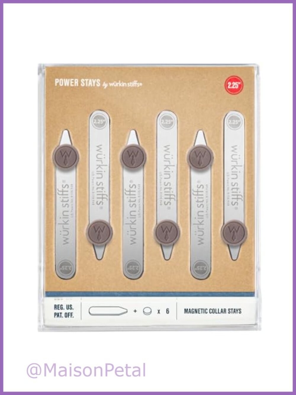 Wurkin Stiffs Power Stays Magnetic Collar Stays with Storage Case Men